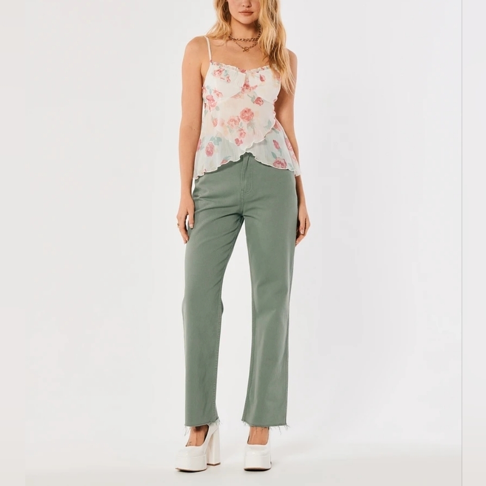 SOCIAL TOURISTS Ultra Highest Rise Sage Relaxed Straight Jeans Sz 31